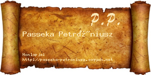 Passeka Petróniusz névjegykártya